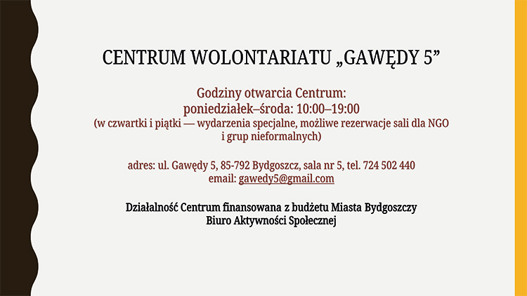 Centrum WOLONTARIATU Gawędy 5